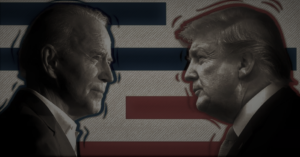 trump biden america flag